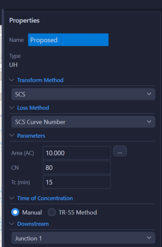 Basin Properties Panel