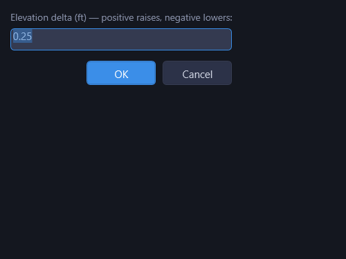 Raise/Lower input field with a multi-pipe selection active